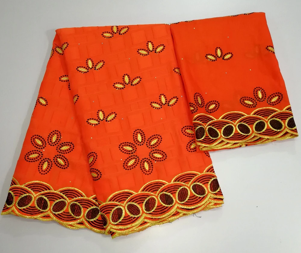 

cotton lace 2019 swiss voile lace in switzerland Orange african swiss lace with tulle lace fabric with stones for wedding
