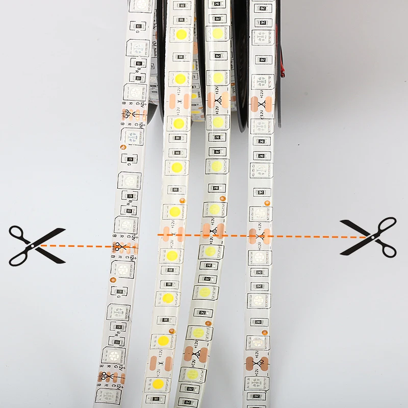 5 м RGB Светодиодная лента 5050 12 в водонепроницаемый гибкий светодиодный светильник 2835SMD Светодиодная лента светильник 60 светодиодный s/M Внутренняя декоративная лента синий красный зеленый