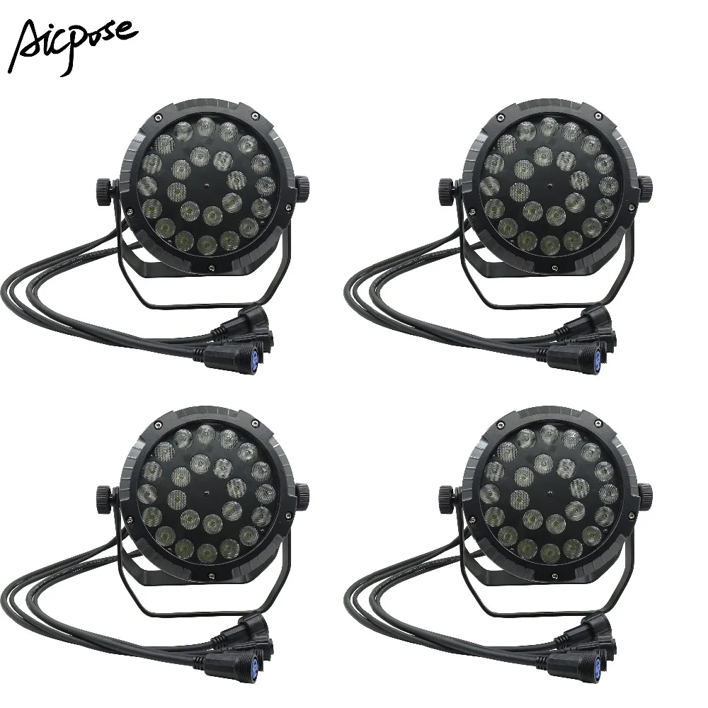 

4Pcs/lots Outdoor Waterproof Led Par Light 24x12W RGBW 4in1 Or 24*18W 6in1 LED Par With DMX512 IP65 Staining Light
