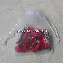 Новое поступление 100 шт./лот классический 17x23 см белого цвета в подарок, Упаковка конфет мешки из органзы можно украсить ювелирными изделиями рождественские подарочные сумки