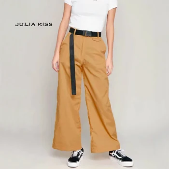 

Women Wide Leg Pants with Chain Detail