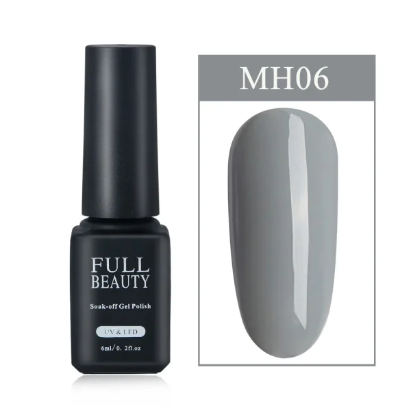 6ml Soak Off Grey Gel Polish Nail Art Lacquer Long Lasting Nude Pink Hybrid Gel Nail Polish Top Coat UV Gellak Manicure CH981-3 - Цвет: MH06