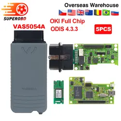 2019 VAS 5054a ODIS v4.3.3 keygen vas5054a OKI полный чип OBD2 сканер Авто считыватель кодов vas 5054 Bluetooth адаптеры для бортовой диагностики, версия II инструмент