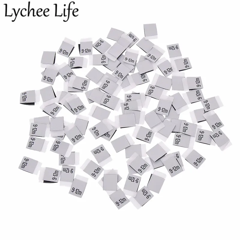 Lychee Life 100 шт. детская одежда размер этикетки полиэстер с буквенным принтом этикетки ручной работы DIY Одежда швейная ткань аксессуары