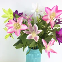 Фотография Wholesale 100pcs - Clematis Spray Flower Home Decoratitn Wedding Flower Artificial Flower Floral Even Party Flower Free Shipping