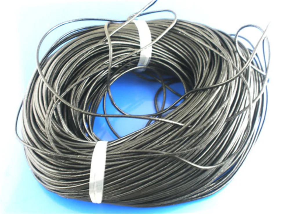 

DoreenBeads Black Round Real Leather Jewelry Cord 2mm 10M length (B03277), yiwu