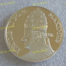 Medalla de monedas chapada en plata del Papa Pablo VI, 40mm, Obispo de Roma y líder de la Iglesia Católica Mundial.