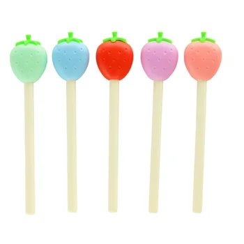 

3pcs Cute strawberry gel pen 0.5mm ballpoint Black color ink pens writing gift Stationery Office School supplies DB877