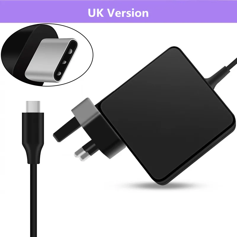 For Dell/For Xiaomi air/For Huawei Matebook/For HP Spectre/For Lenovo/For Macbook 65W USB Type-C AC Adapter Charger Power Supply - Цвет: UK Version