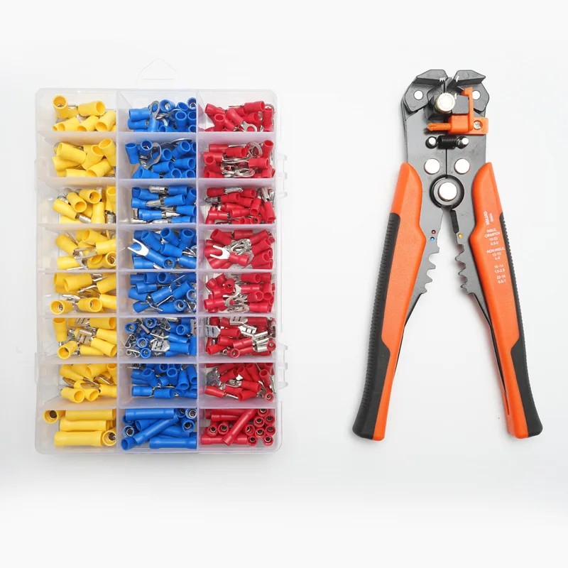 

Portable combination tool Multifunctional automatic wire stripper Terminal set Pliers Hand tool Pre-insulated terminal 400pc L82