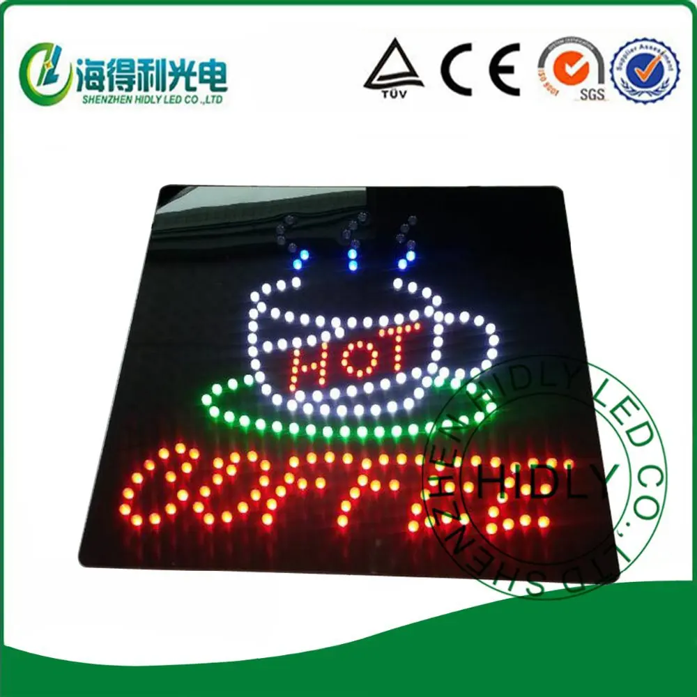 

2014 wholesale rectangle 40*40cm lamp 5mm  LED arcylic sign/multi color high brightness led open sign