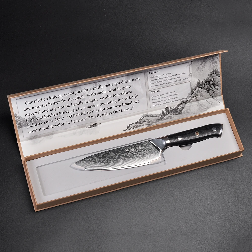 SUNNECKO Professional 6.5'' Chef Knife 73 Layers Damascus Steel Kitchen Knives Japanese VG10 Core Blade G10 Handle Cutter Knife SUNNECKO Professional 6.5'' Chef Knife 73 Layers Damascus Steel Kitchen Knives Japanese VG10 Core Blade G10 Handle Cutter Knife