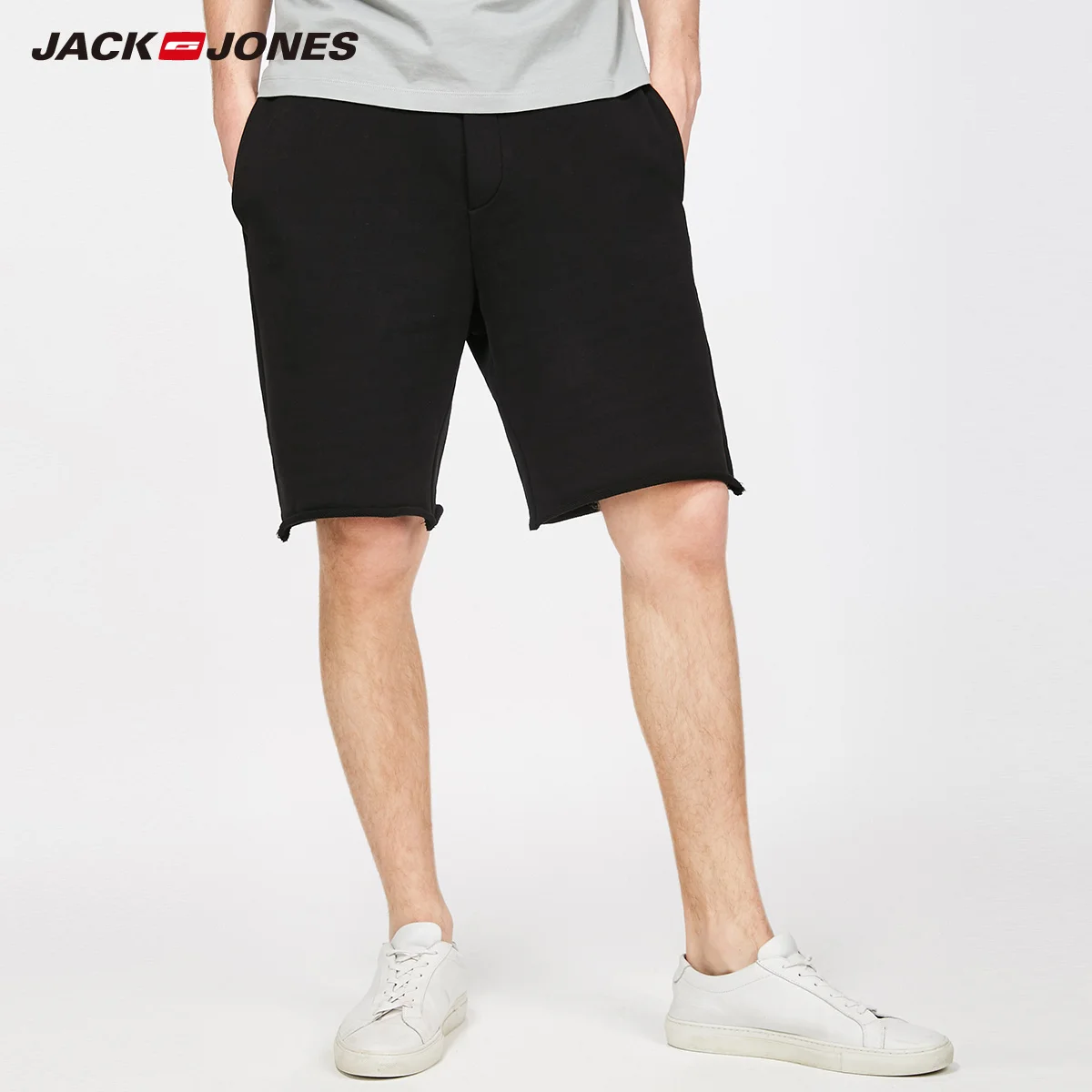 JackJones Весна Лето Новые мужские свободные повседневные короткие брюки | 2181SH503 - Цвет: black