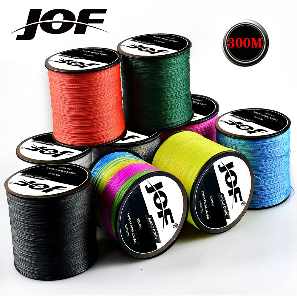 

JOF 300M 4 Strands 8 Strands PE Braided Fishing Line Strong Multifilament Fishing Wire