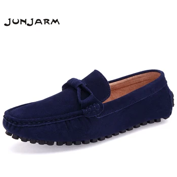 

JUNJARM Brand Summer Style Soft Moccasins Men Loafers High Quality Men Casual Shoes Men Flats Gommino Driving Shoes 38-46