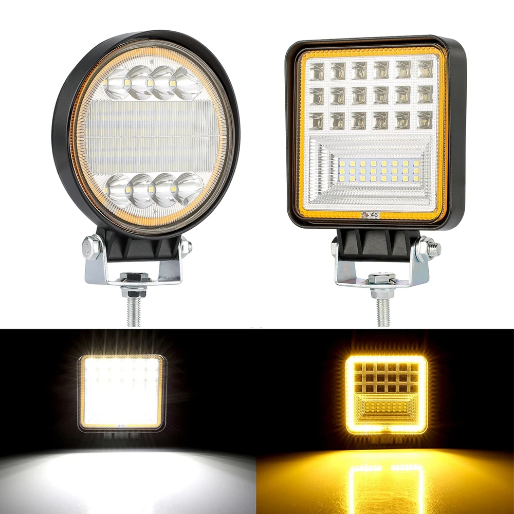 

126W Fog Lamp LED Work Light 12V 24V Dual Color Combo Beam Led Bar For 4x4 Offroad ATV Truck Tractor Auto Driving Fog Lights