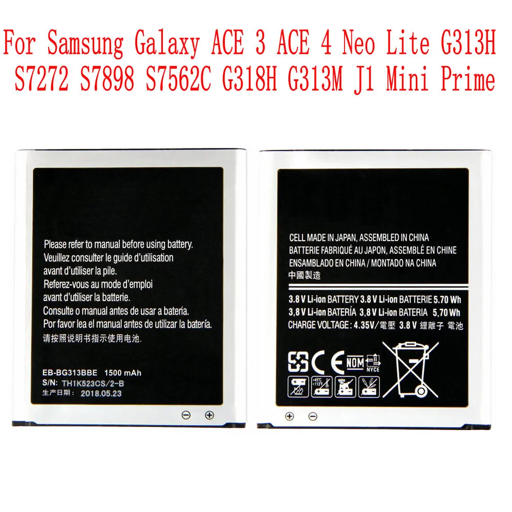 

Original EB-BG313BBE 2000mAh battery For Samsung Galaxy ACE 3 ACE 4 Neo Lite G313H S7272 S7898 S7562C G318H G313M J1 Mini Prime