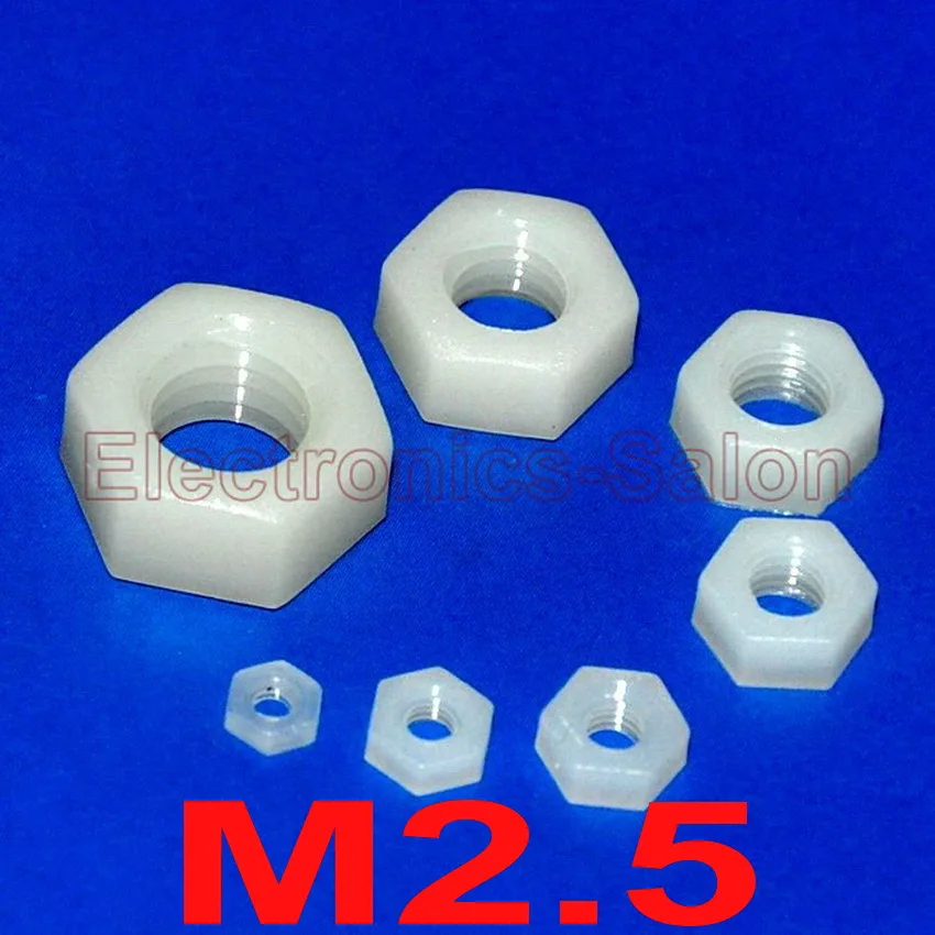 

( 10 pcs/lot ) Metric M2.5 Nylon Hexagonal / Hex Nut.