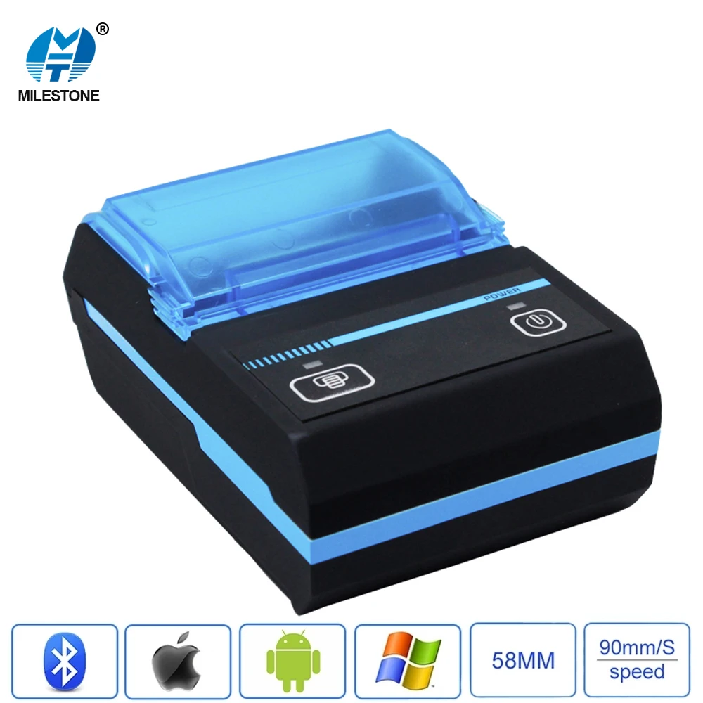 Мини Bluetooth принтер термопринтер портативный POS чековый принтер Поддержка Android, iOS и Windows MHT-5801