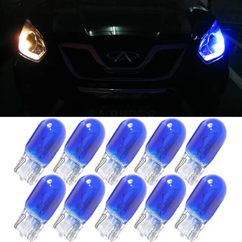 10pcs T10 W5W W3W blue color 12V 3W wedges car light source instrument lights halogen lamp OEM quality oem 10pcs lot 2015