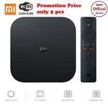 Xiaomi mi Box-S Smart tv Box Android 8,1 четырехъядерный 2 ГБ 8 ГБ HD mi 2,0 5,8G WiFi BT4.2 медиаплеер Поддержка Google Assistant удаленный