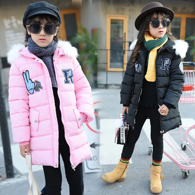 

Girls' Cotton Clothing Winter Cotton Coats Thickened Medium and Long Cotton Clothes Children's Cotton Jacket