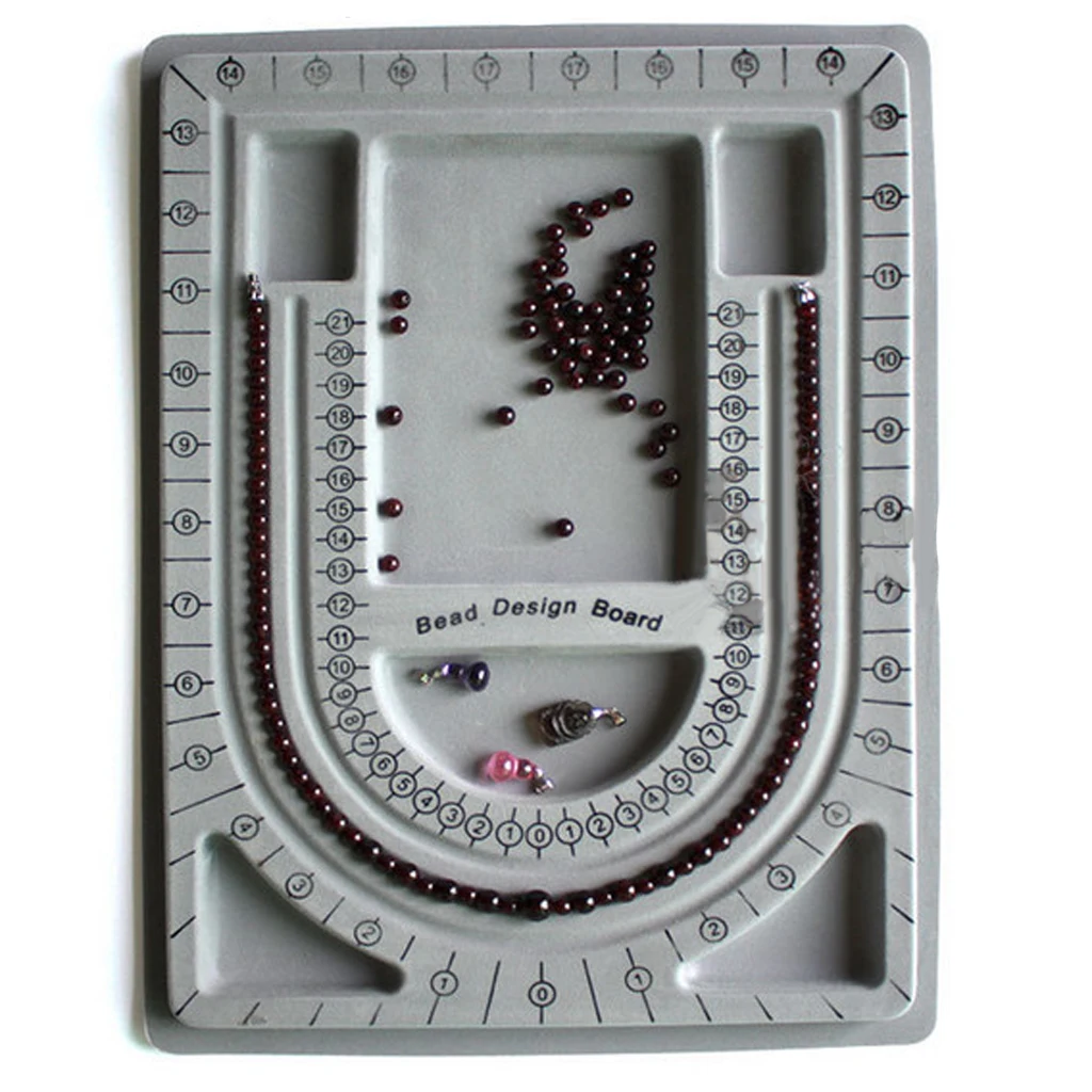 

Flocked Jewelry Making Design Bead Board String Beading Organiser Tray Craft