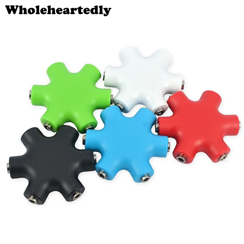 

Brand New Headphone Splitter 5 Way Rockstar With 3.5 MM Audio Sound AUX Cable Female Audio Cable 5 colors
