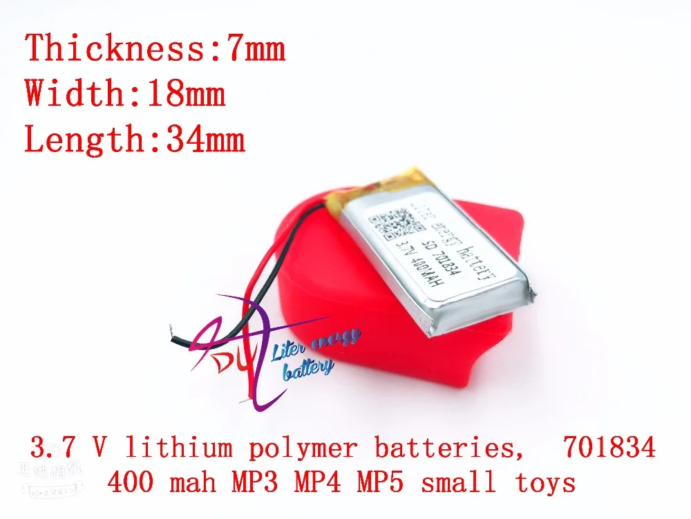 3 7 V 400mAH 701834 (полимерный литий ионный/литий ионный аккумулятор) для смарт часов GPS