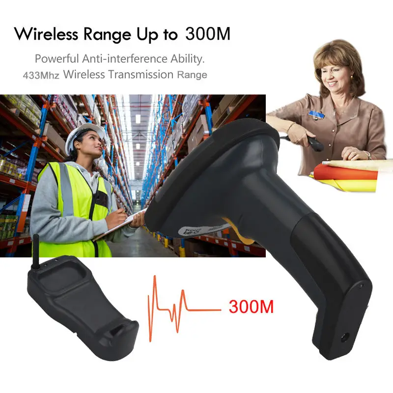 Scanhome 433 Mhz اللاسلكية الباركود ماسحة المحمولة يده مسح الباركود قارئ W/قاعدة 1D USB ماسح الباركود اللاسلكية 1D قارئ