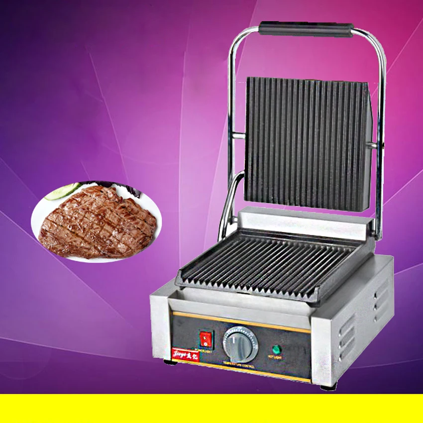 1 шт. Коммерческая Однослойная электрическая сковорода гриль/жаркое для мяса, стейка сковородка для бутербродов тостер