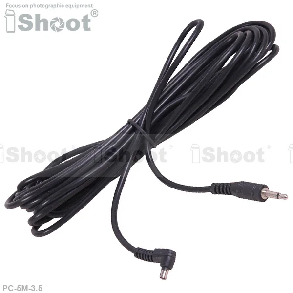 5m PC Male Sync Flash Cable Cord Trigger for Canon Nikon Camera and 3