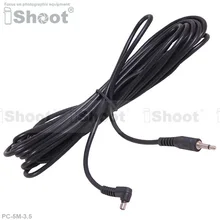 5m PC Male Sync Flash Cable Cord Trigger for Canon Nikon Camera and 3.5mm Jack Photo Studio Strobe Light Monolight