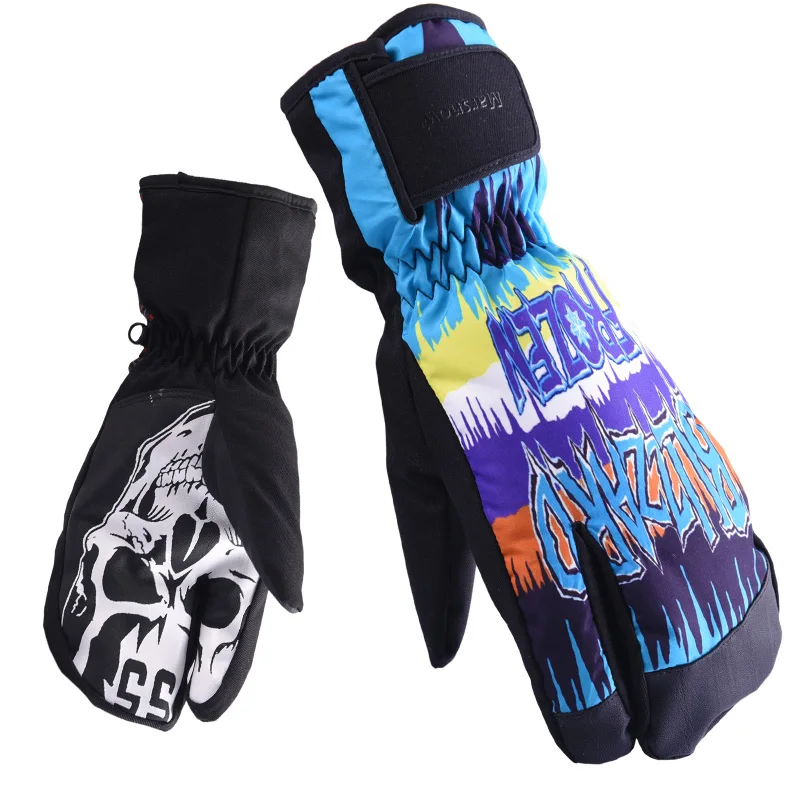 Goexplore Ski Gloves Male Three Finger Mittens Men Winter Waterproof