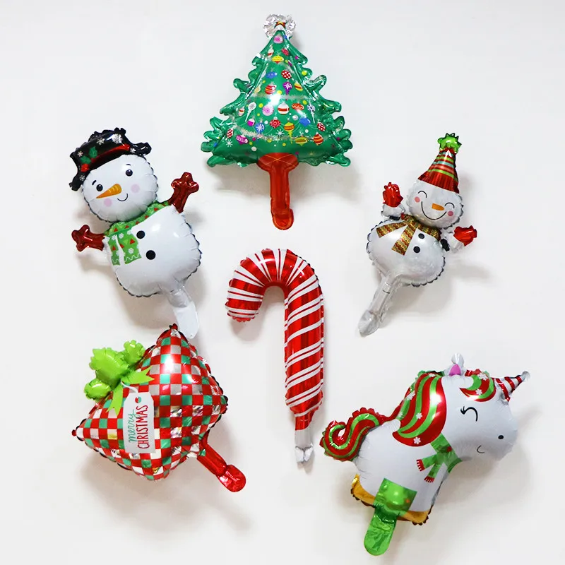 

50pcs Mini Santa Claus Tree Snowman Candy Gift Box Balloon Christmas Party Decor Supplies Kids Toys Merry Christmas Air Balloon