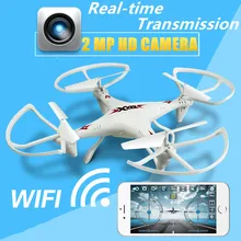 RC Drone With Camera HD WIFI Helicopter Quadcopter FPV Remote Control Toys 2MP Four-axis Aircraft Realtime Transmission For Kids