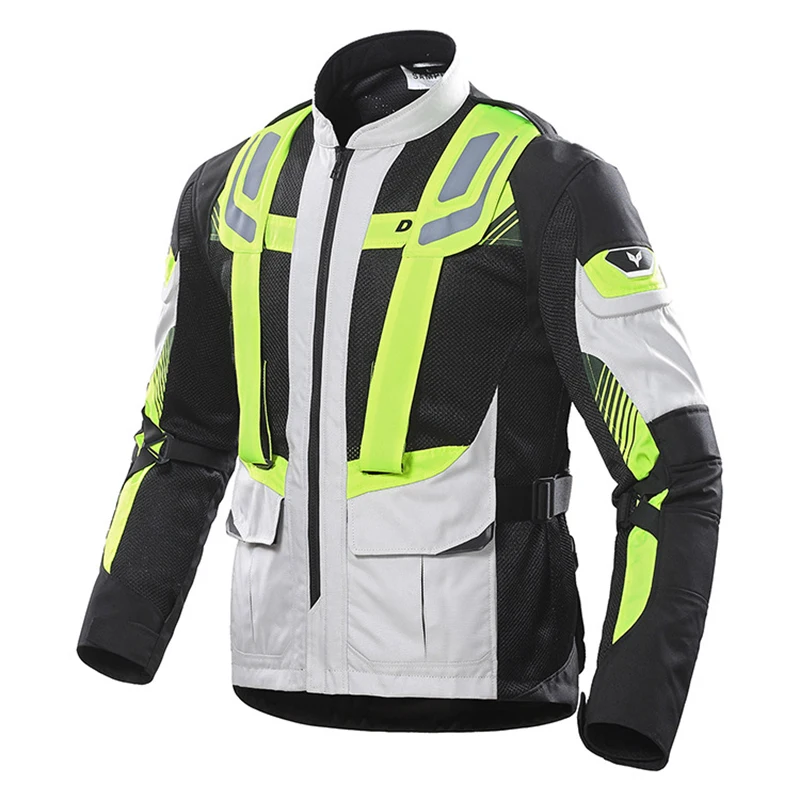 DUHAN мотоциклетная куртка летняя гоночная сетчатая ткань Мотоцикл Cordura ткань дышащая одежда для мотокросса CE протекторы