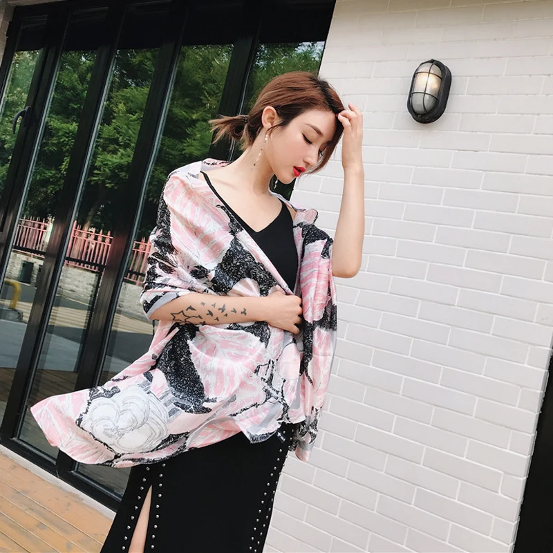 

Luna&Dolphin Spring Women Cotton Scarves 180x90 Black Leaves Fresh Shawls Wraps Bohemia Vintage Shawl Pashmina Sun protection