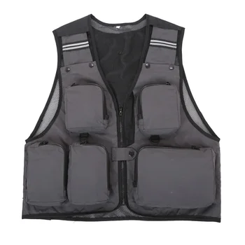 

Outdoor Multi Pockets Quick Dry Fishing clothes Hunting Mesh Mens Vest Photography Angler Customized LOGO Waistcoat Leisure vest