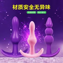 Two style anal plug pull beads stimulation silicone dildo anal butt plug adult sex toys for woman female erotic toys products
