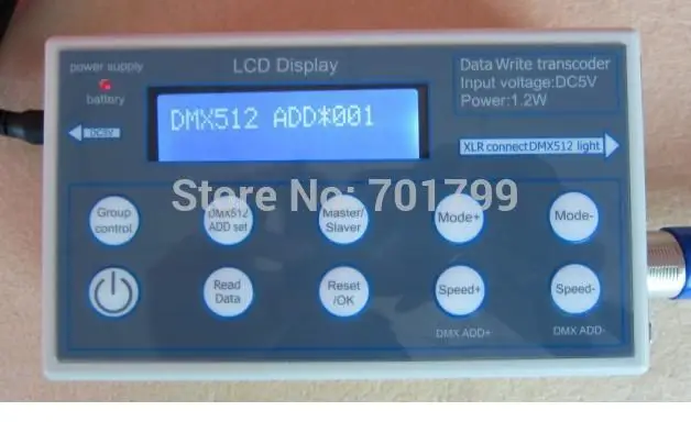 

DMX address writer,DMX editor for DMX RGB LED flood light