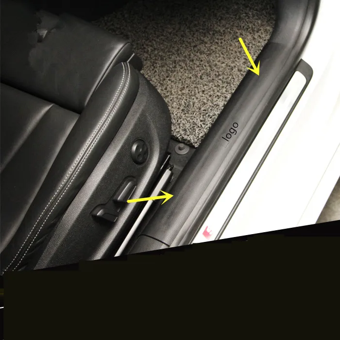

4PCS Microfibre Leather Inside Door Sill Scuff Plat With Logo For Audi A3 A4L A5/S5 A6L A7 Q3 Q5 Q7 AAB145