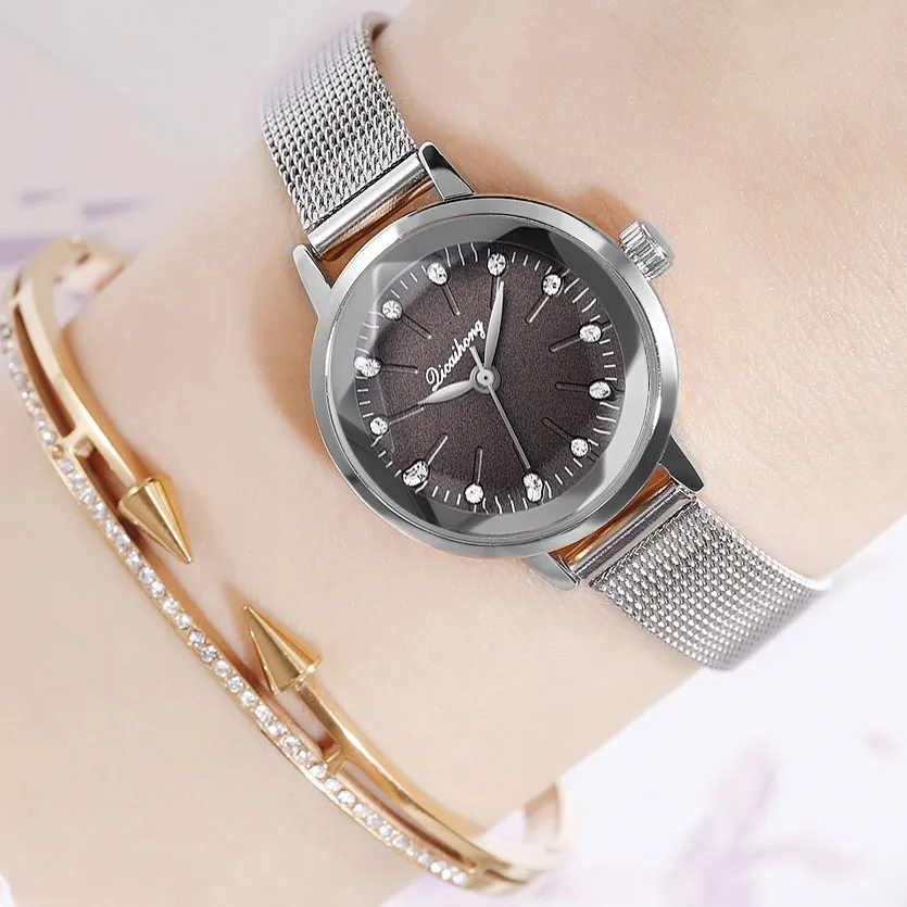 

Creative New Women Watches Quartz Fashion Diamond Luxury Band Geometry Crystal Bracelet Minimalist Zegarek Damski Best Selling