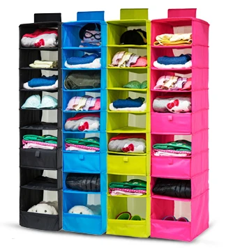 Washable Color Organizer Collection Hanging Accessory Shelves, 9-Shelf Shoes Organizer, Hanging Closet Organizer Storage Bag (9)