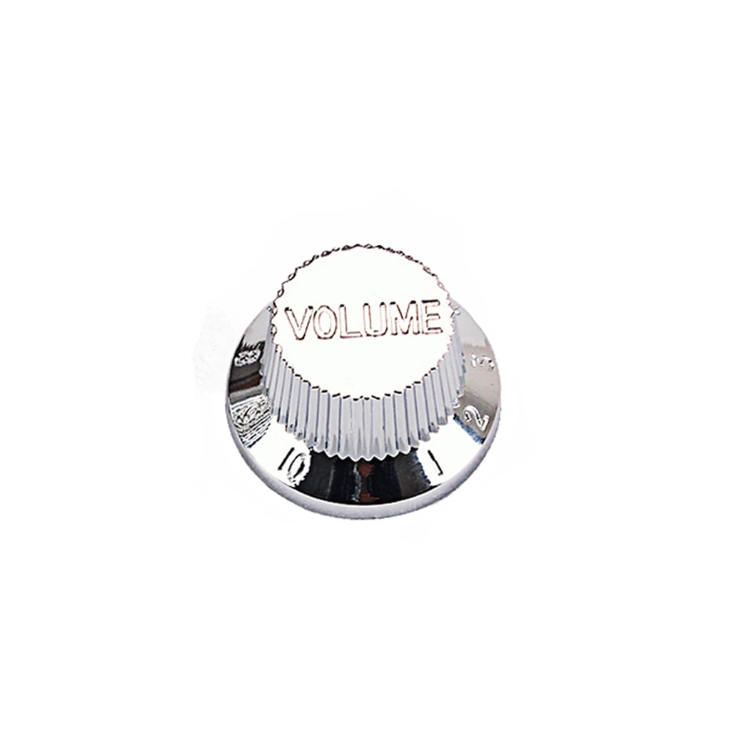 Chrome Metal Top Hat Bell Knobs Push On Guitar Bass Knob for 5.8mm Pots