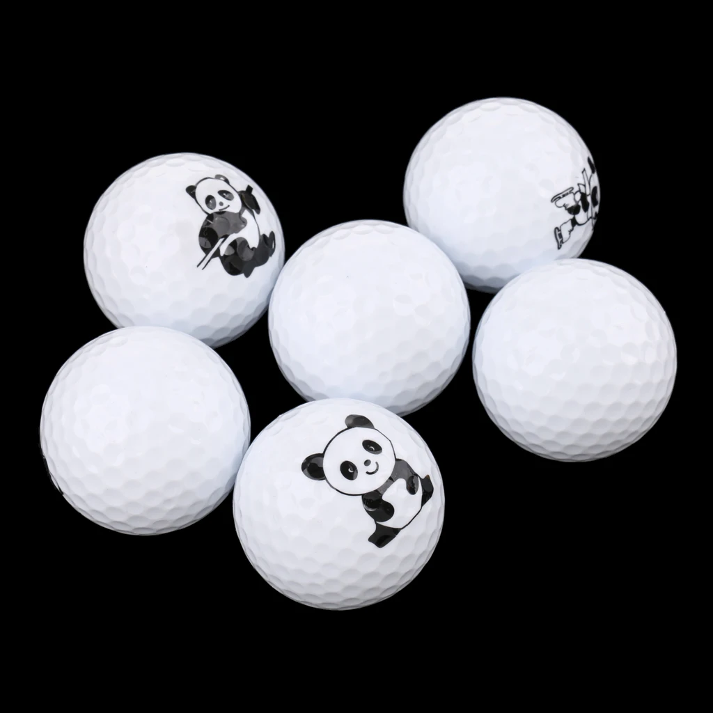 Golf Driving Range Practice Ball Cute Panda Printed Golf Ball Elastic Lightweight Flexible Golf Accessories Ball