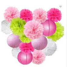 Фонарь для вечеринок с креповым цветной бумажный цветок Шары повесить для свадьбы