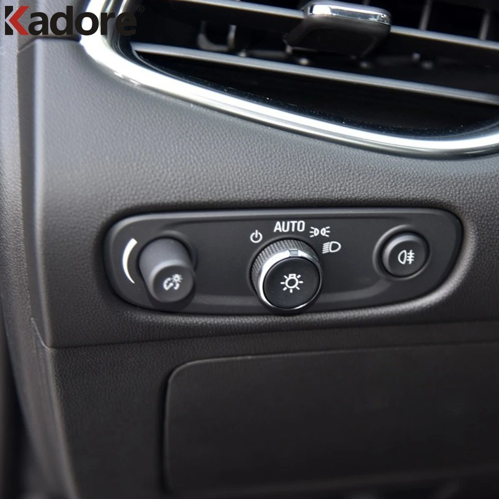 

For Chevrolet Malibu 2016-2018 Stainless Steel Inner Front Head Light Switch Button Trim Headlight Cap Car Styling Stickers