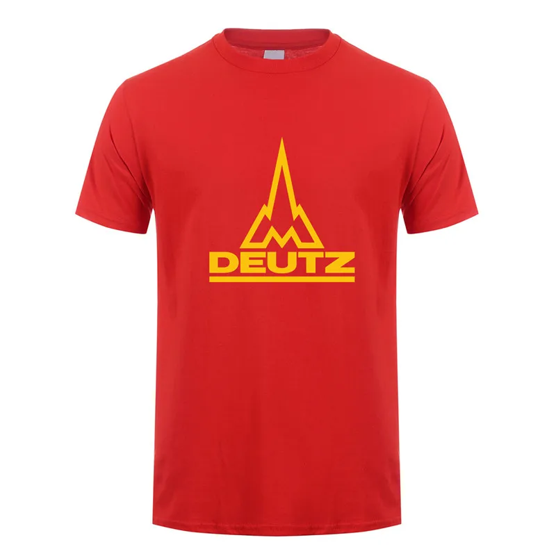 Deutz футболка Топы Новая мода короткий рукав Deutz логотип футболки LH-054 - Цвет: Red