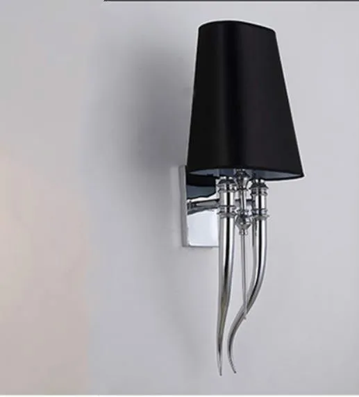 Креативный светодиодный настенный светильник отели современный железные Настенные светильники столовая спальня двойной головкой AC85-265V светильники бра - Цвет абажура: Black